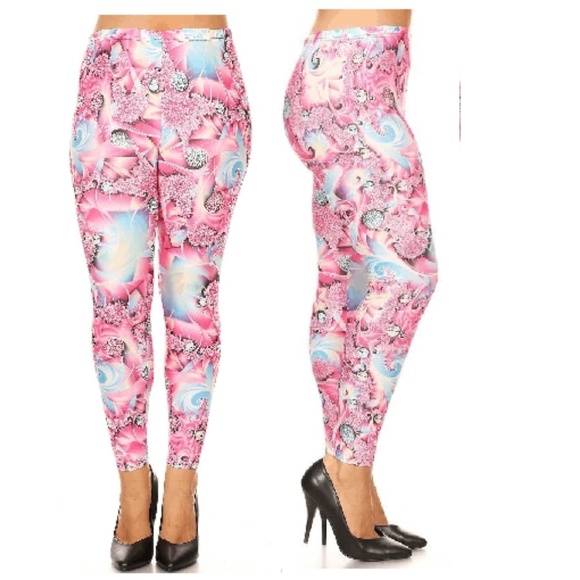 LUCKY FASHION ABSTRACT SOFT LEGGINGS SLIM PANTS PK - Picture 7 of 7